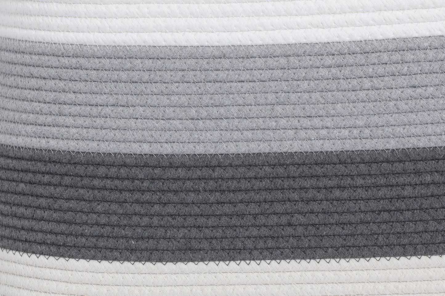 22”x14”x18” Rectangular Large Cotton Rope Storage Basket with Lid, Double Graded Grey