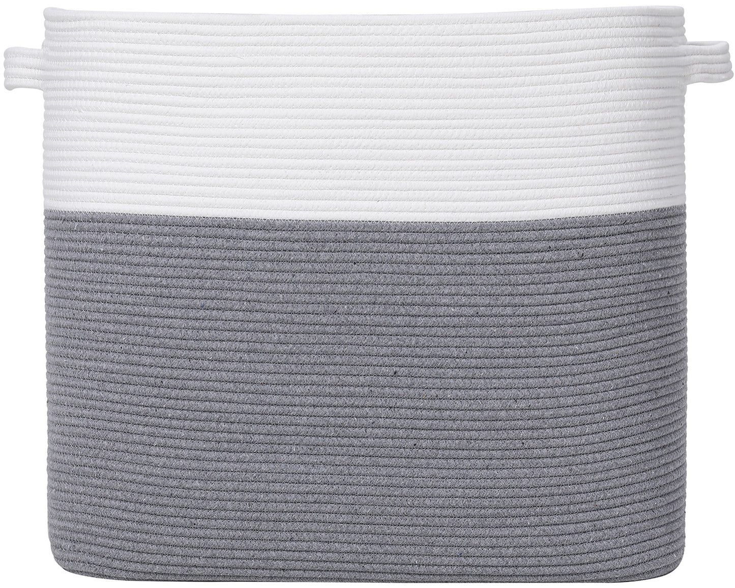 24" x 16" x 20" Rectangular Large Cotton Rope Storage Basket, Grey