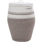 26" x 20" Large Tall Flagon Cotton Rope Storage Basket with Lid, Deep Camel White Mix