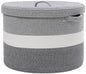 20" x 20" x 15" Large Cotton Rope Storage Basket with Lid, Dual Grey