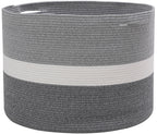 24" x 24" x 17" Mega Size Cotton Rope Storage Basket, Dual Grey