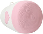 20" x 20" Extra Large Cotton Rope Storage Basket with Lid – Flagon Design – Perfect for Clothes, Blankets, and Living Room Organization - Pink Heart