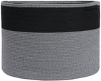 24" x 24" x 17" Mega Size Cotton Rope Storage Basket, Black in Grey Mix