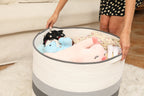 24" x 24" x 17" Mega Size Cotton Rope Storage Basket, Double Graded Grey