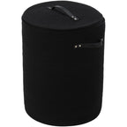 16"x20" Extra Large Cotton Rope Basket with Zipper Lid, Woven Laundry Hamper and Blanket Storage Basket, Round Clothes Bin for Living Room Bedroom, Black