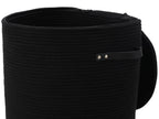 16"x20" Extra Large Cotton Rope Basket with Zipper Lid, Woven Laundry Hamper and Blanket Storage Basket, Round Clothes Bin for Living Room Bedroom, Black