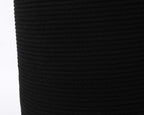 16"x20" Extra Large Cotton Rope Basket with Zipper Lid, Woven Laundry Hamper and Blanket Storage Basket, Round Clothes Bin for Living Room Bedroom, Black