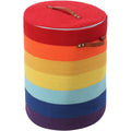 16"x20" Extra Large Cotton Rope Basket with Zipper Lid, Woven Laundry Hamper and Blanket Storage Basket, Round Clothes Bin for Living Room Bedroom, Rainbow Multicolor
