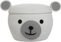 15x12 Inch Bear Hamper with Lid, Handcrafted Cotton Rope Animal Storage Basket, Woven Teddy Bear Bin for Kids Bedroom Playroom, White