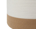20x15 Inch Extra Large Round Cotton Rope Basket with Zipper Lid, Decorative Woven Storage Bin for Living Room Bedroom Closet, Cream & Camel