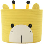 18x15 Inch Giraffe Basket, Open Cotton Rope Animal Storage Bin for Kids Bedroom Playroom, Cute Woven Laundry Basket, Yellow