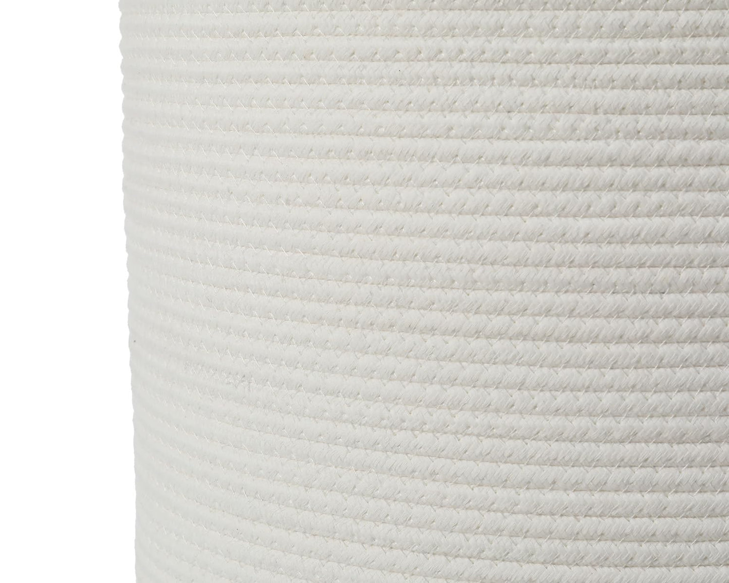16"x20" Extra Large Cotton Rope Basket with Zipper Lid, Woven Laundry Hamper and Blanket Storage Basket, Round Clothes Bin for Living Room Bedroom, White