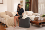 22x14x18 Inch Extra Large Rectangular Cotton Rope Basket with Zipper Lid, Decorative Blanket Storage Chest for Living Room Bedroom, Dark Grey