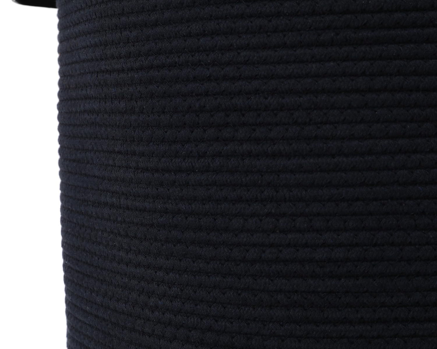 16"x20" Extra Large Cotton Rope Basket with Zipper Lid, Woven Laundry Hamper and Blanket Storage Basket, Round Clothes Bin for Living Room Bedroom, Navy Blue