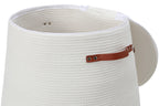 26"x20" Extra Large Tall Woven Laundry Basket with Lid, Cotton Rope Blanket Storage Basket, Freestanding Decorative Bin for Bedroom Living Room, Cream & Camel
