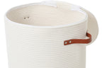 16"x20" Extra Large Cotton Rope Basket with Zipper Lid, Woven Laundry Hamper and Blanket Storage Basket, Round Clothes Bin for Living Room Bedroom, Cream & Camel