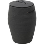26"x20" Extra Large Tall Woven Laundry Basket with Lid, Cotton Rope Blanket Storage Basket, Freestanding Decorative Bin for Bedroom Living Room, Dark Grey