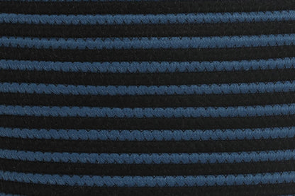 12x18 Inch Bee Basket with Lid, Handcrafted Cotton Rope Animal Storage Bin, Striped Bumble Bee Decor for Kids Bedroom Playroom, Blue