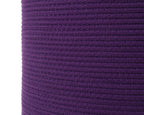 16"x20" Extra Large Cotton Rope Basket with Zipper Lid, Woven Laundry Hamper and Blanket Storage Basket, Round Clothes Bin for Living Room Bedroom, Purple