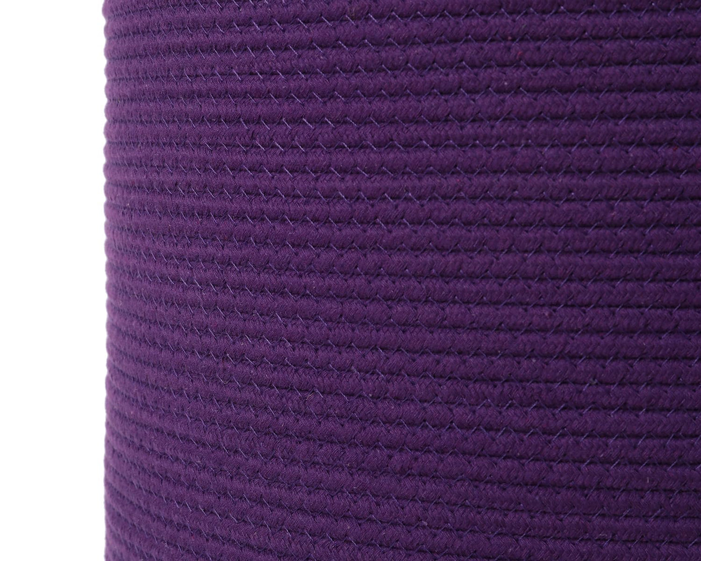 16"x20" Extra Large Cotton Rope Basket with Zipper Lid, Woven Laundry Hamper and Blanket Storage Basket, Round Clothes Bin for Living Room Bedroom, Purple