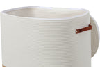 22x14x18 Inch Extra Large Rectangular Cotton Rope Basket with Zipper Lid, Decorative Blanket Storage Chest for Living Room Bedroom, Cream & Camel