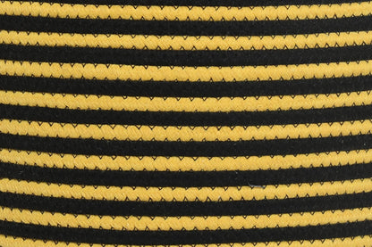 12x18 Inch Bee Basket with Lid, Handcrafted Cotton Rope Animal Storage Bin, Striped Bumble Bee Decor for Kids Bedroom Playroom, Yellow