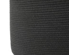 20x15 Inch Extra Large Round Cotton Rope Basket with Zipper Lid, Decorative Woven Storage Bin for Living Room Bedroom Closet, Dark Grey