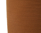 16"x20" Extra Large Cotton Rope Basket with Zipper Lid, Woven Laundry Hamper and Blanket Storage Basket, Round Clothes Bin for Living Room Bedroom, Rust Brown
