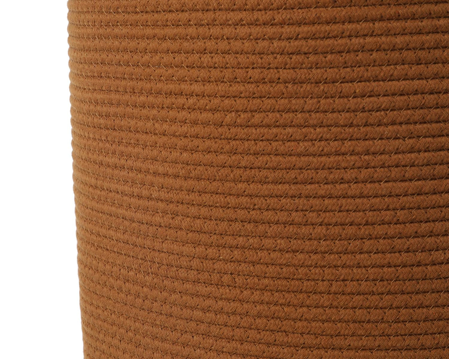 16"x20" Extra Large Cotton Rope Basket with Zipper Lid, Woven Laundry Hamper and Blanket Storage Basket, Round Clothes Bin for Living Room Bedroom, Rust Brown