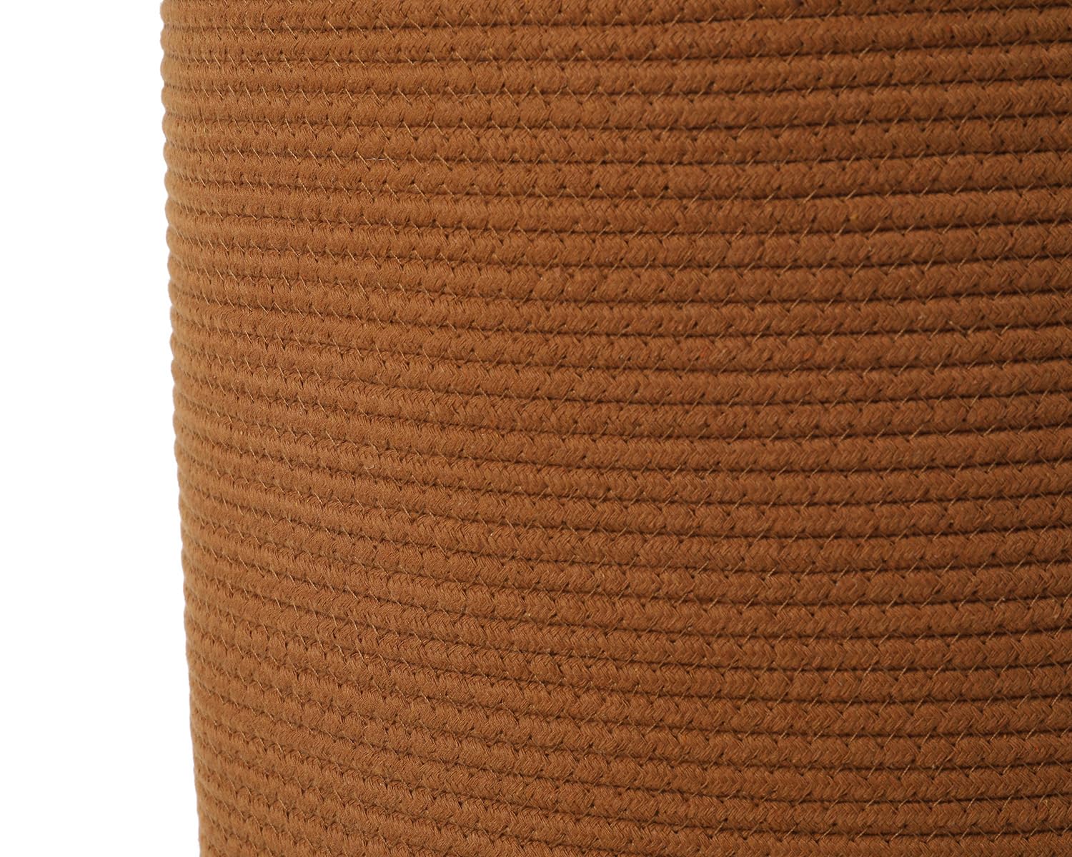 16"x20" Extra Large Cotton Rope Basket with Zipper Lid, Woven Laundry Hamper and Blanket Storage Basket, Round Clothes Bin for Living Room Bedroom, Rust Brown