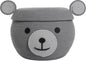 15x12 Inch Bear Hamper with Lid, Handcrafted Cotton Rope Animal Storage Basket, Woven Teddy Bear Bin for Kids Bedroom Playroom, Grey