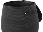 26"x20" Extra Large Tall Woven Laundry Basket with Lid, Cotton Rope Blanket Storage Basket, Freestanding Decorative Bin for Bedroom Living Room, Dark Grey