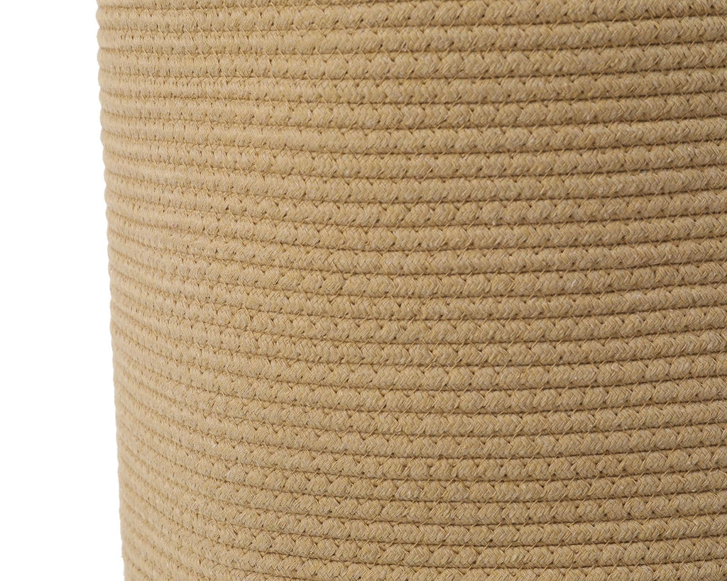 16"x20" Extra Large Cotton Rope Basket with Zipper Lid, Woven Laundry Hamper and Blanket Storage Basket, Round Clothes Bin for Living Room Bedroom, Beige