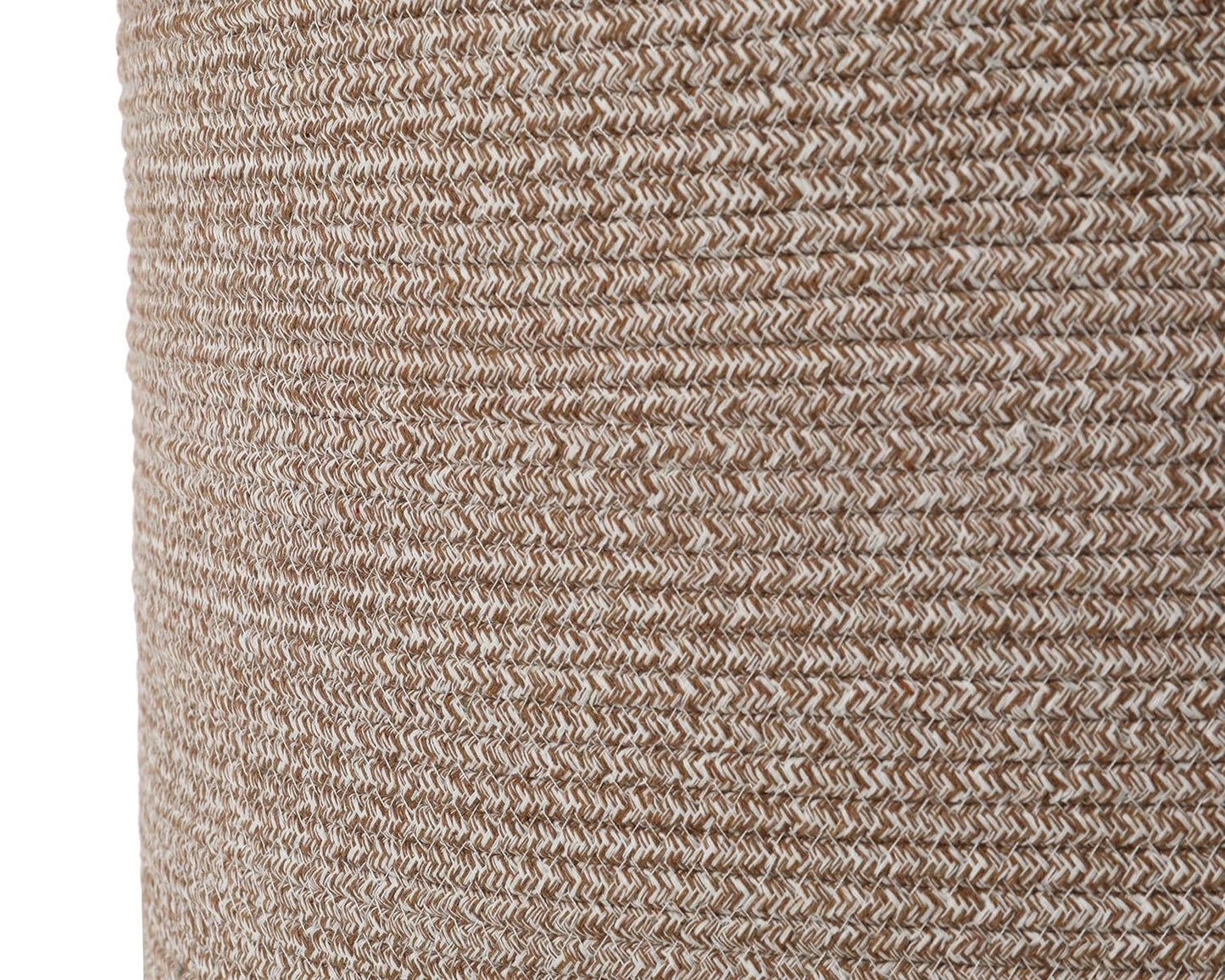 20x15 Inch Extra Large Round Cotton Rope Basket with Zipper Lid, Decorative Woven Storage Bin for Living Room Bedroom Closet, Camel & White Mix