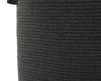 22x14x18 Inch Extra Large Rectangular Cotton Rope Basket with Zipper Lid, Decorative Blanket Storage Chest for Living Room Bedroom, Dark Grey