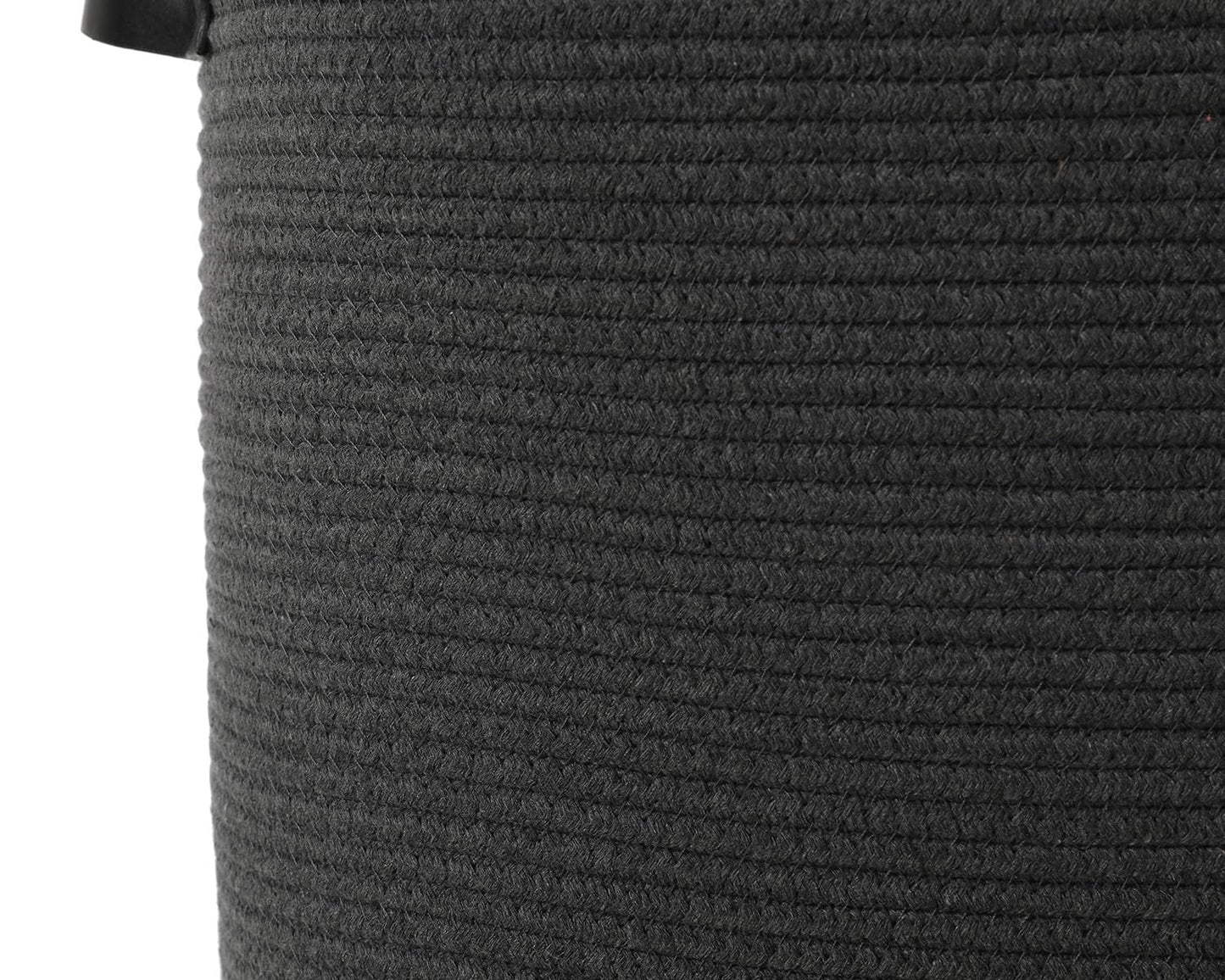 22x14x18 Inch Extra Large Rectangular Cotton Rope Basket with Zipper Lid, Decorative Blanket Storage Chest for Living Room Bedroom, Dark Grey