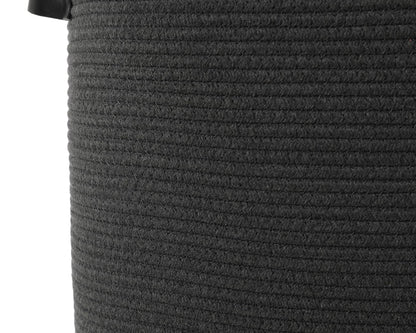 22x14x18 Inch Extra Large Rectangular Cotton Rope Basket with Zipper Lid, Decorative Blanket Storage Chest for Living Room Bedroom, Dark Grey