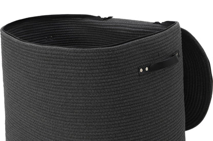 22x14x18 Inch Extra Large Rectangular Cotton Rope Basket with Zipper Lid, Decorative Blanket Storage Chest for Living Room Bedroom, Dark Grey