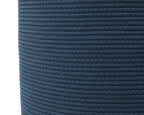 16"x20" Extra Large Cotton Rope Basket with Zipper Lid, Woven Laundry Hamper and Blanket Storage Basket, Round Clothes Bin for Living Room Bedroom, Denim Blue