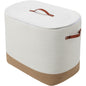 22x14x18 Inch Extra Large Rectangular Cotton Rope Basket with Zipper Lid, Decorative Blanket Storage Chest for Living Room Bedroom, Cream & Camel