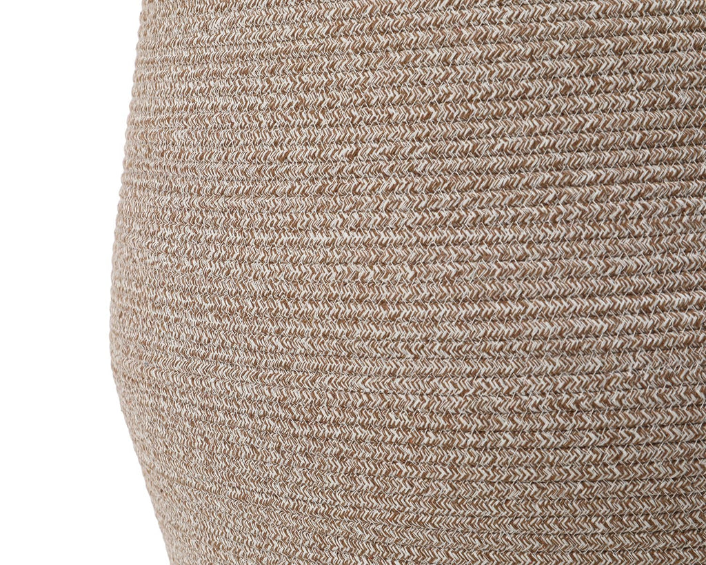 26"x20" Extra Large Tall Woven Laundry Basket with Lid, Cotton Rope Blanket Storage Basket, Freestanding Decorative Bin for Bedroom Living Room, Camel & White Mix