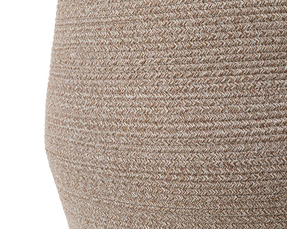 26"x20" Extra Large Tall Woven Laundry Basket with Lid, Cotton Rope Blanket Storage Basket, Freestanding Decorative Bin for Bedroom Living Room, Camel & White Mix