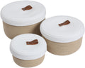 Beige/White Lid