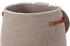 26"x20" Extra Large Tall Woven Laundry Basket with Lid, Cotton Rope Blanket Storage Basket, Freestanding Decorative Bin for Bedroom Living Room, Camel & White Mix