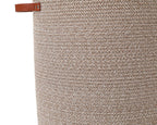 16"x20" Extra Large Cotton Rope Basket with Zipper Lid, Woven Laundry Hamper and Blanket Storage Basket, Round Clothes Bin for Living Room Bedroom, Camel & White Mix
