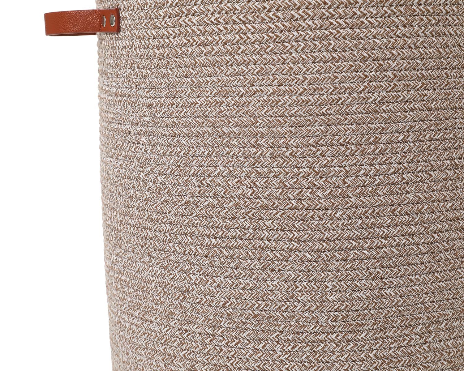 16"x20" Extra Large Cotton Rope Basket with Zipper Lid, Woven Laundry Hamper and Blanket Storage Basket, Round Clothes Bin for Living Room Bedroom, Camel & White Mix