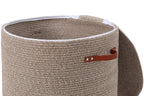 20x15 Inch Extra Large Round Cotton Rope Basket with Zipper Lid, Decorative Woven Storage Bin for Living Room Bedroom Closet, Camel & White Mix