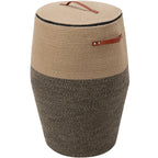 26"x20" Extra Large Tall Woven Laundry Basket with Lid, Cotton Rope Blanket Storage Basket, Freestanding Decorative Bin for Bedroom Living Room, Natural Jute