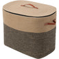 22x14x18 Inch Extra Large Rectangular Cotton Rope Basket with Zipper Lid, Decorative Blanket Storage Chest for Living Room Bedroom, Jute & Black Mix