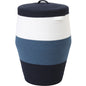 26" x 20" Large Tall Cotton Rope Storage Basket with Lid, Dark Blue/Deep Blue